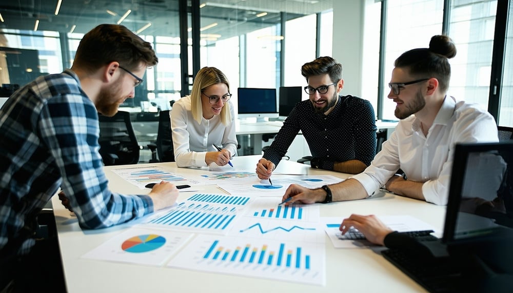 A team of IT professionals collaborating on a project A team of IT professionals collaborating on a project